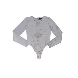 Maniere De Voir Witchy Bodysuit 16 Evil Eye Fairy Goth Whimsy Top Long Sleeve